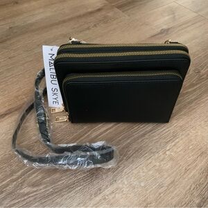 NWT Malibu Skye black Sarah double compartment wallet purse